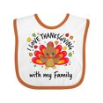 thumbnail image 1 of Inktastic I Love Thanksgiving with My Family-happy Turkey Boys or Girls Baby Bib, 1 of 4