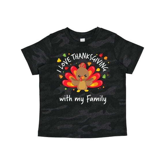 Inktastic I Love Thanksgiving with My Family-happy Turkey Boys or Girls Toddler T-Shirt