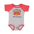thumbnail image 1 of Inktastic I Love Thanksgiving with My Grammy-happy Turkey Boys or Girls Baby Bodysuit, 1 of 5