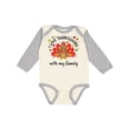 thumbnail image 1 of Inktastic I Love Thanksgiving with My Family-happy Turkey Boys or Girls Long Sleeve Baby Bodysuit, 1 of 5