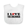 thumbnail image 1 of Inktastic I Love The Drummer Boys or Girls Baby Bib, 1 of 4