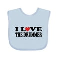 thumbnail image 1 of Inktastic I Love The Drummer Boys or Girls Baby Bib, 1 of 4