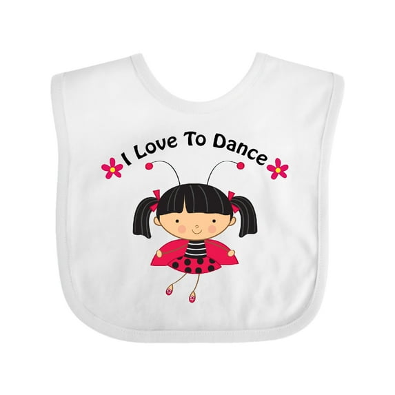 Inktastic I Love To Dance Ladybug Girls Baby Bib