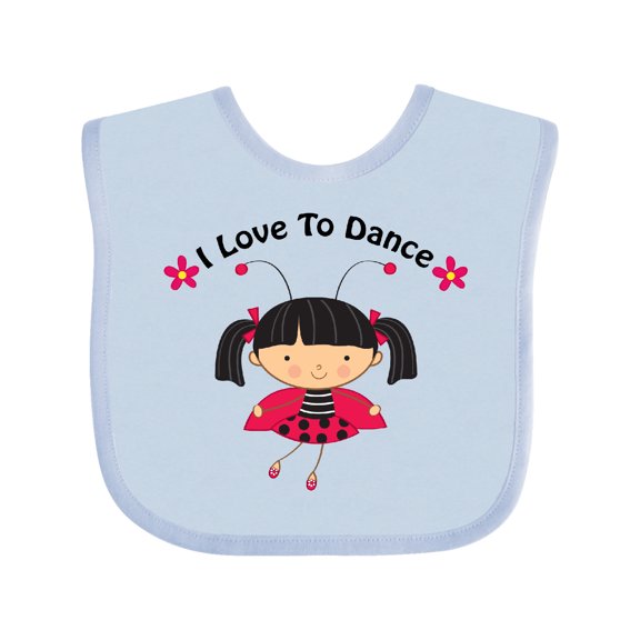 Inktastic I Love To Dance Ladybug Girls Baby Bib