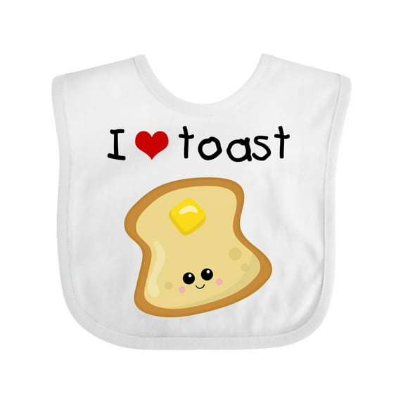 Inktastic I Love Toast Boys or Girls Baby Bib