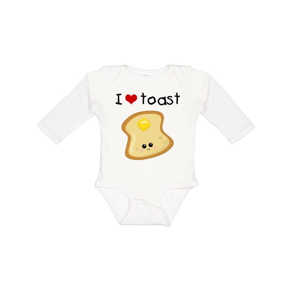 Inktastic I Love Toast Boys or Girls Long Sleeve Baby Bodysuit