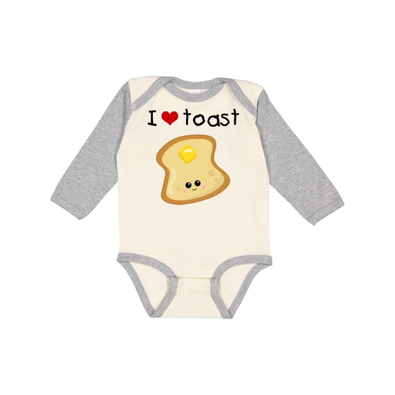 Inktastic I Love Toast Boys or Girls Long Sleeve Baby Bodysuit