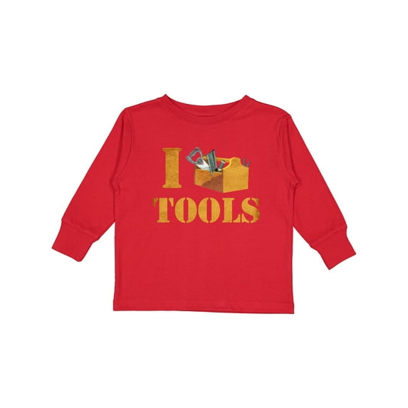 Inktastic I Love Tools Boys or Girls Long Sleeve Toddler T-Shirt