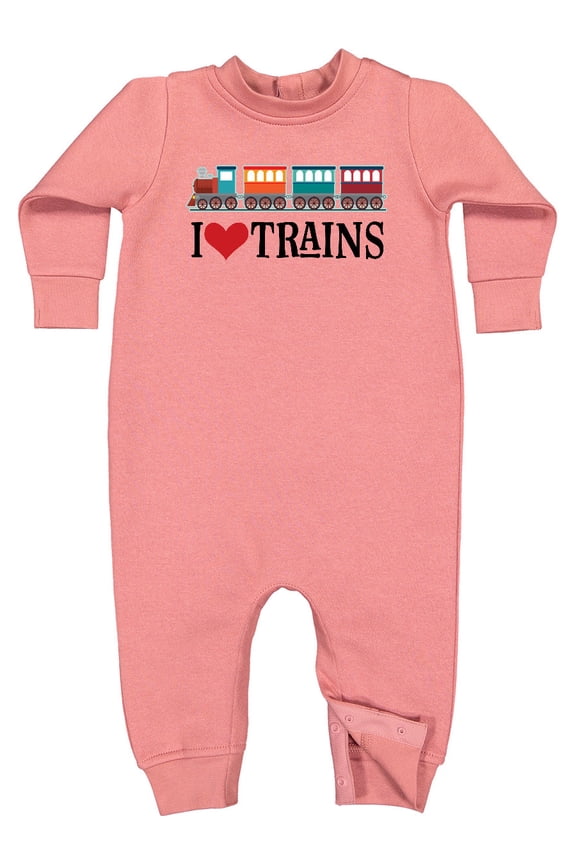 I Love Trains Baby Fleece Romper