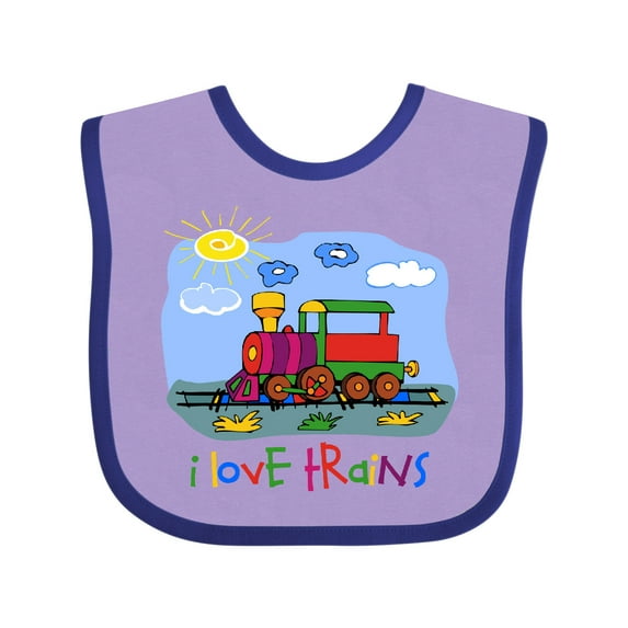 Inktastic I Love Trains Boys or Girls Baby Bib