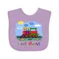 thumbnail image 1 of Inktastic I Love Trains Boys or Girls Baby Bib, 1 of 4