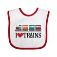 thumbnail image 1 of Inktastic I Love Trains Boys or Girls Baby Bib, 1 of 4