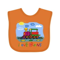 Inktastic I Love Trains Boys or Girls Baby Bib