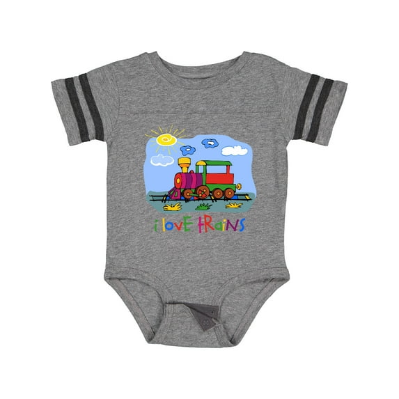 Inktastic I Love Trains Boys or Girls Baby Bodysuit