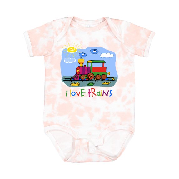 Inktastic I Love Trains Boys or Girls Baby Bodysuit