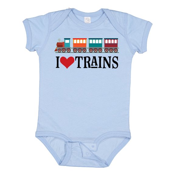 Inktastic I Love Trains Boys or Girls Baby Bodysuit