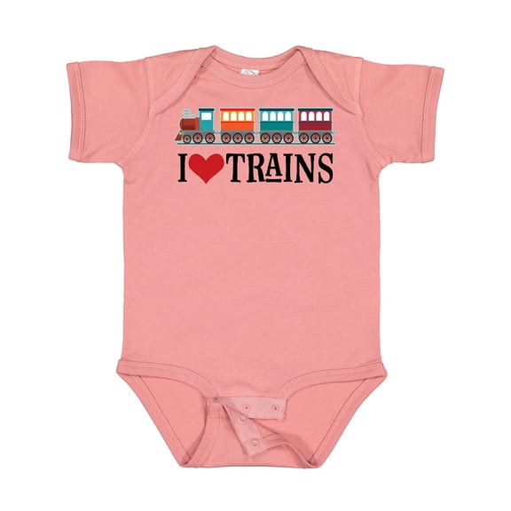 Inktastic I Love Trains Boys or Girls Baby Bodysuit