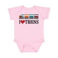thumbnail image 1 of Inktastic I Love Trains Boys or Girls Baby Bodysuit, 1 of 5