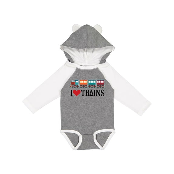Inktastic I Love Trains Boys or Girls Long Sleeve Baby Bodysuit