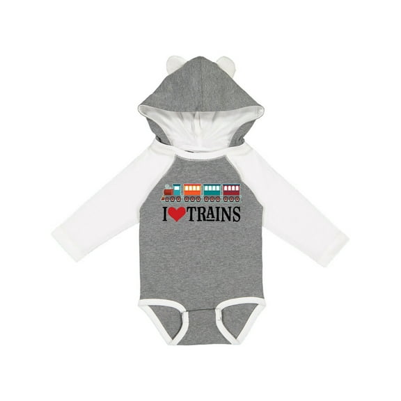 Inktastic I Love Trains Boys or Girls Long Sleeve Baby Bodysuit