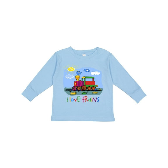 Inktastic I Love Trains Boys or Girls Long Sleeve Toddler T-Shirt