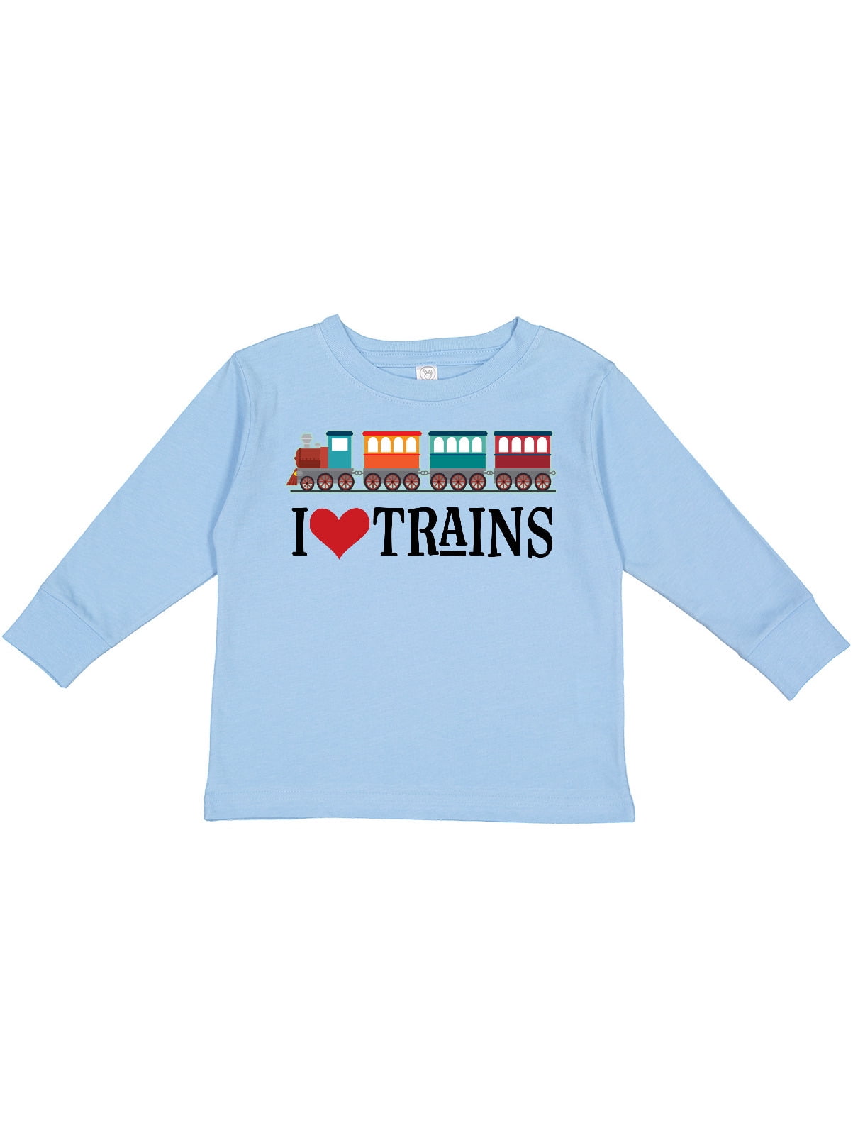 Inktastic I Love Trains Boys or Girls Long Sleeve Toddler T-Shirt - Main Image