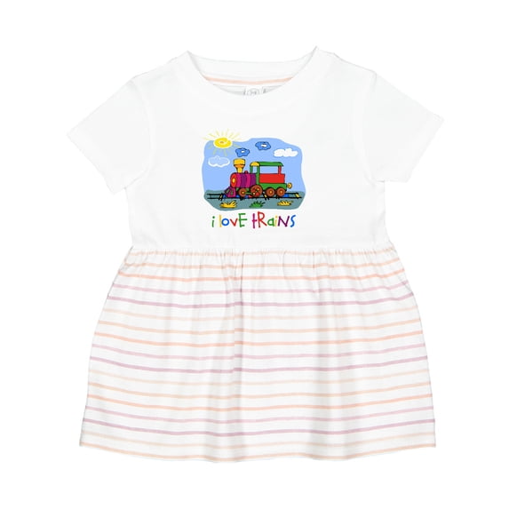 Inktastic I Love Trains Girls Baby Dress