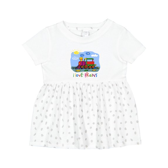 Inktastic I Love Trains Girls Baby Dress
