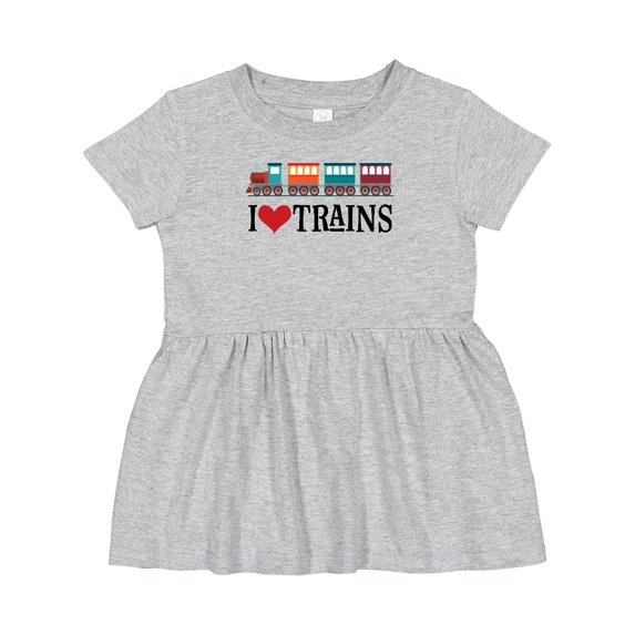 Inktastic I Love Trains Girls Baby Dress