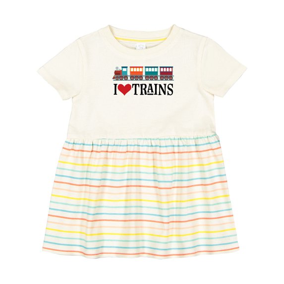 Inktastic I Love Trains Girls Baby Dress