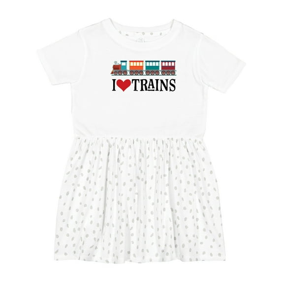 Inktastic I Love Trains Girls Toddler Dress