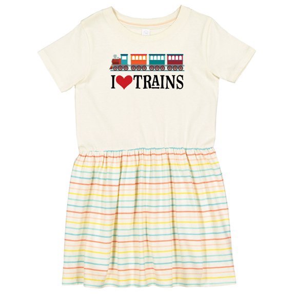 Inktastic I Love Trains Girls Toddler Dress