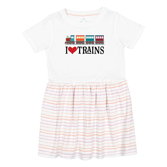 Inktastic I Love Trains Girls Toddler Dress