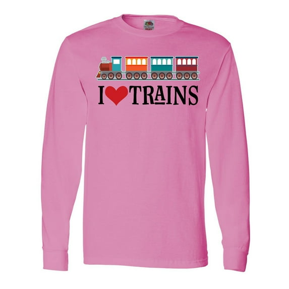 Inktastic I Love Trains Long Sleeve T-Shirt