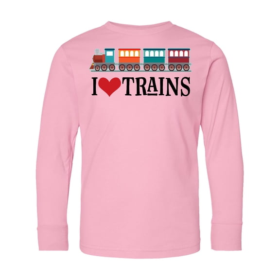 Inktastic I Love Trains Long Sleeve Youth T-Shirt