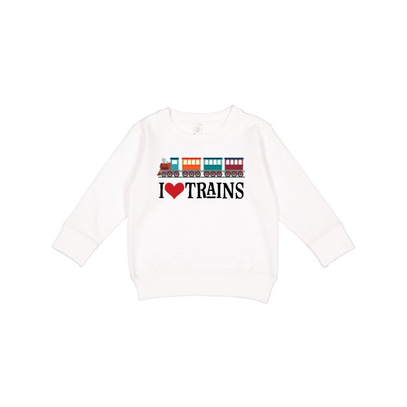 Inktastic I Love Trains Toddler Sweatshirt
