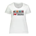 thumbnail image 1 of Inktastic I Love Trains Women's Plus Size T-Shirt, 1 of 5