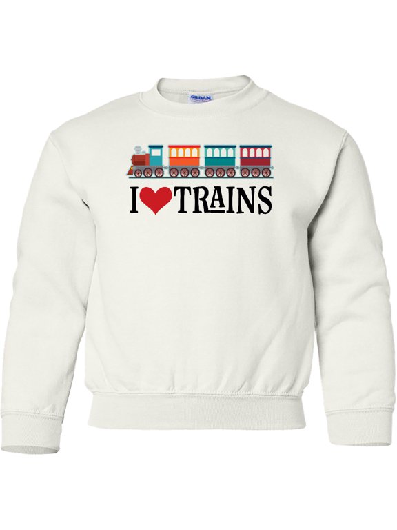 I Love Trains Youth Sweatshirt