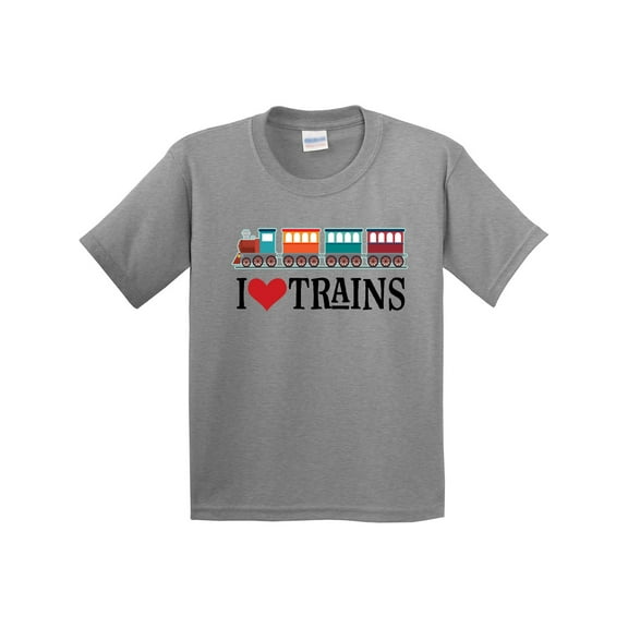 Inktastic I Love Trains Youth T-Shirt