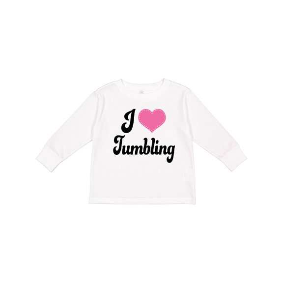 Inktastic I Love Tumbling Girls Long Sleeve Toddler T-Shirt