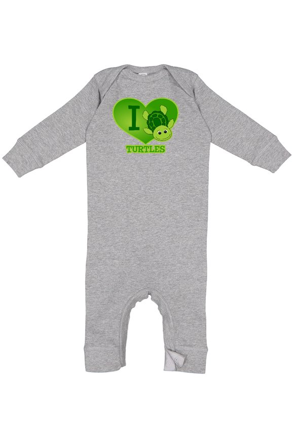 I Love Turtles Baby Romper Coveralls