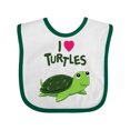 thumbnail image 1 of Inktastic I Love Turtles Boys or Girls Baby Bib, 1 of 4