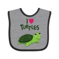 thumbnail image 1 of Inktastic I Love Turtles Boys or Girls Baby Bib, 1 of 4