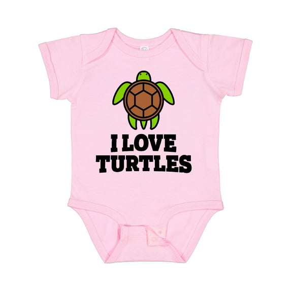 Inktastic I Love Turtles Boys or Girls Baby Bodysuit