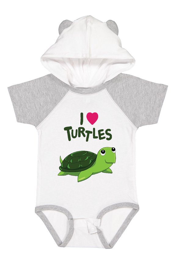 I Love Turtles Boys or Girls Baby Bodysuit