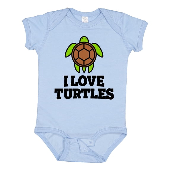 Inktastic I Love Turtles Boys or Girls Baby Bodysuit