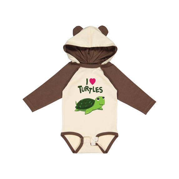 Inktastic I Love Turtles Boys or Girls Long Sleeve Baby Bodysuit