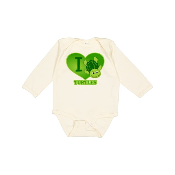 Inktastic I Love Turtles Boys or Girls Long Sleeve Baby Bodysuit
