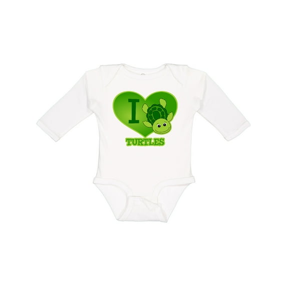 Inktastic I Love Turtles Boys or Girls Long Sleeve Baby Bodysuit