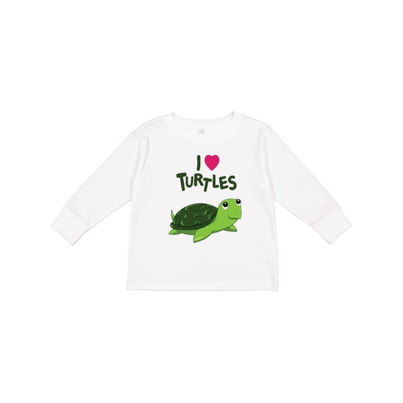 Inktastic I Love Turtles Boys or Girls Long Sleeve Toddler T-Shirt